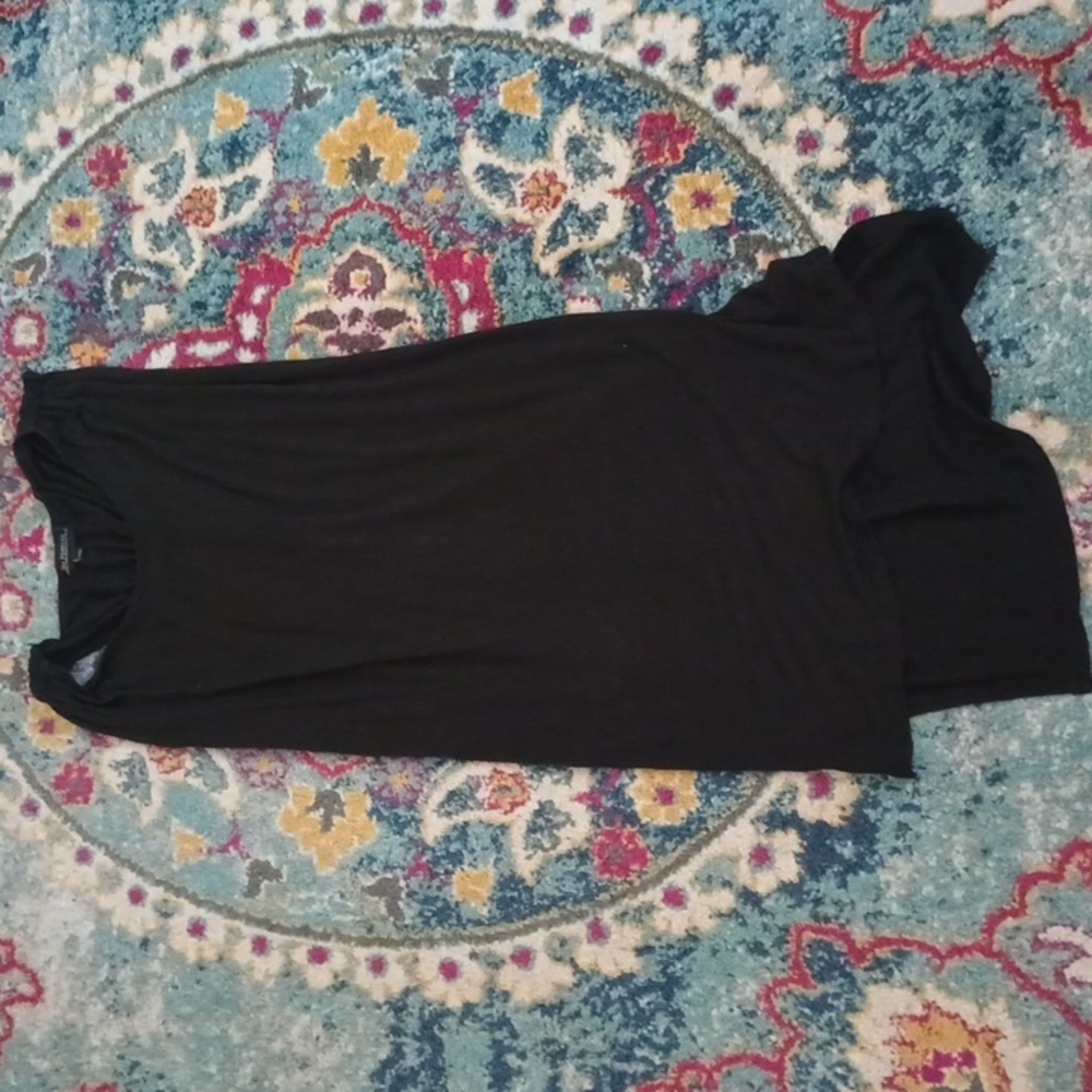 The Podolls Anthropologie Black Knit Linen Dress xs